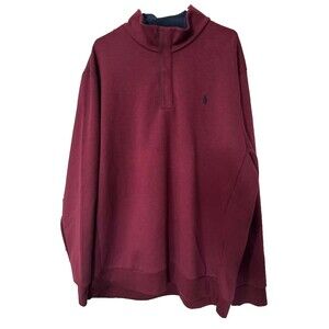 Polo Ralph Lauren Half Pullover Men's XXL Maroon Sweater Plus Size